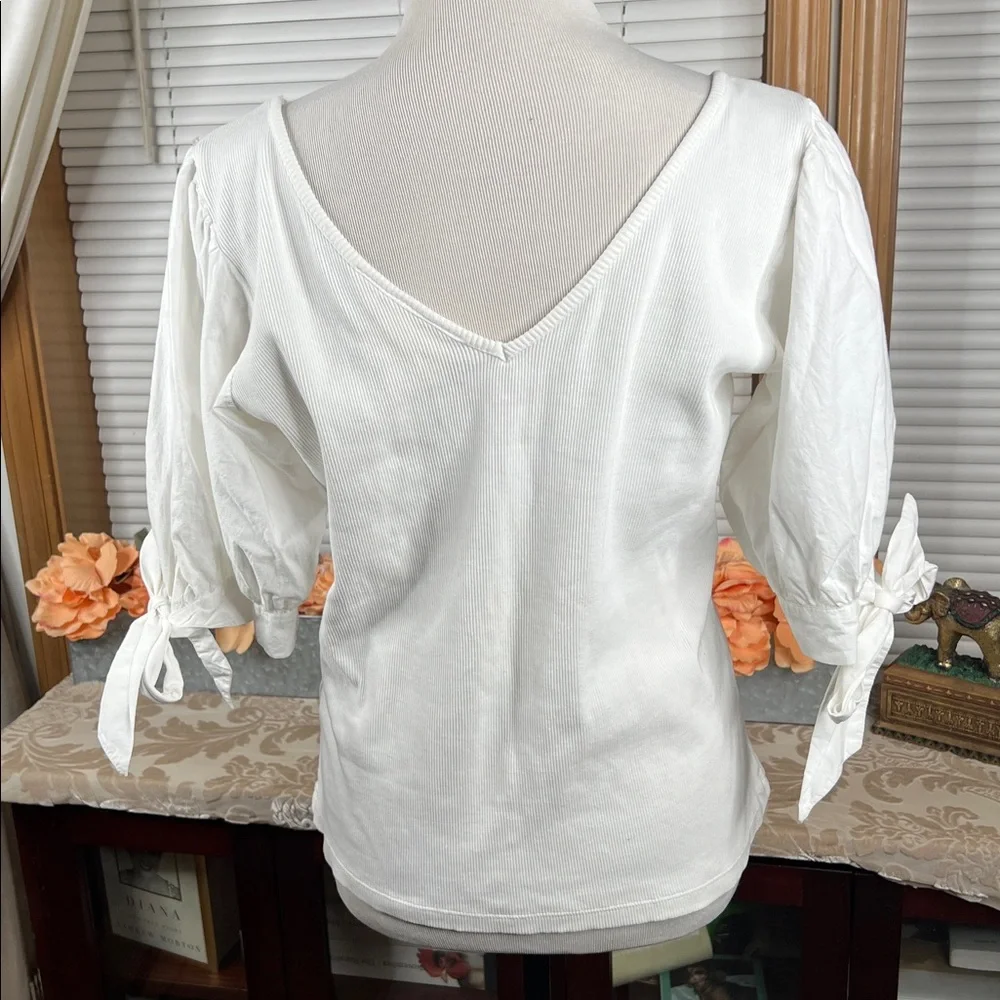 Anthropologie Maeve Puff-Sleeved Top Size Large